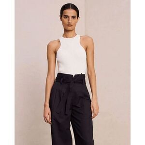 A.L.C. Lucy Rib Knit Textured Tank Top Women's Off White Size XS